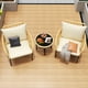 thumbnail image 3 of Yeshouse Juego bistró de 3 piezas en ratán beige con cojines y mesa de vidrio, resistente al clima para exterior, 3 of 7