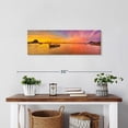 thumbnail image 2 of Elephant Stock Sunset And Water Wall Art - Panoramic Canvas Wall Art - Living Room Wall Decor - Nature Canvas - Brown And Orange Decor - 24" x 8", 2 of 8