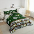 thumbnail image 3 of Feelyou Est Football Sleep Bedding Comforter Set for Teens, Modern Soccer Gaming Twin Comforter Sets, Green Plaid Buffalo Reversible Bedding Set, Super Cozy Room Decor, 2pcs, 3 of 8