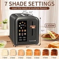thumbnail image 4 of Toaster 2 Slice, Touch Control Stainless Toaster LCD Display, 50% Faster Heating Speed, 1.4'' Wide Slots, More Timer Functions, Removable Crumb Tray, 1350W, Dark Metallic, 4 of 5