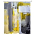 thumbnail image 2 of HVEST Abstract Art Painting Shower Curtain, Yellow Grey Modern Art  Bathroom Shower Curtain Polyester Fabric Decor Curtain with Hooks, 60X72 inch, 2 of 6