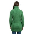 thumbnail image 6 of SAOL 100% Merino Wool Women's Aran Zip Cardigan Sweater Irish Cable Knit Outdoor Long Coat Jacket with Pockets, 6 of 7