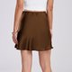 thumbnail image 3 of Falda de satén de seda con volantes y cintura alta para mujer - Cintura elástica, falda midi informal elegante - S-XL, 3 of 5