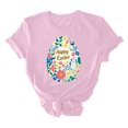 thumbnail image 4 of qelini Easter Shirt Womens Plus Size Crew Neck Short Sleeve Teen Bunny and Egg Print T-Shirt Casual Spring Tops, 4 of 5