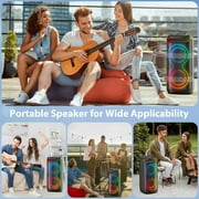 JYX Large Party Speaker, Big Outdoor Speaker Bluetooth with Dj Lights, Powerful Deep Bass for Outdoor Backyard Party