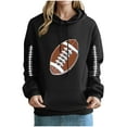 thumbnail image 1 of Heisall Womens Hoodies Rugby Print Pocket Drop Shoulder Long Sleeve Tops Fashion Casual Pullover Hooded Sweatshirts, 1 of 3