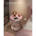 thumbnail image 6 of Side Table with Charging Station, Round End Table With Fabric Basket, Nightstand with Power Outlets USB Ports Jelly Pink and Cream White, 6 of 6