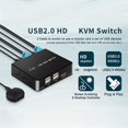 thumbnail image 2 of USB KVM Switcher 2 in 1 Out Laptop Printer Shared Switch, 2 of 5