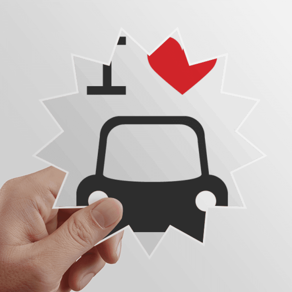 I Love Red Heart Car Pattern Sun Vinyl Sticker Luggage Graffiti Flower Decal