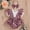 pink, variant on Summer Baby Short-sleeved Leopard Print Ruffled Triangle Overalls Set for Girls with Bow 2-piece Set