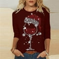thumbnail image 2 of Kaemgyyd Christmas Shirts for Women Soft Cozy Print Pajamas Tee Crew Neck 3/4 Sleeve Casual Trendy Tops, 2 of 4