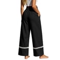 thumbnail image 5 of Zpzdpjkx Women's Tassel Drawstring Wide Leg Pants Loose Flowy Trousers with Side Pockets Summer Boho Beach Casual Long Linen Pants, 5 of 6