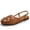 Brown, variant on Woven Square-Toe Slingback Flat Sandals – Retro Casual Sandals