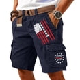 thumbnail image 2 of Men's Vintage Washed Cargo Shorts with America 250 Years Graphic and Utility Pockets Featuring Loose Fit Design for Summer Fishing Navy L, 2 of 5