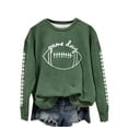 thumbnail image 2 of Game Day Sweatshirts for Women Football Graphic Long Sleeve Shirts Casual Football Season Pullover Tops Green XL, 2 of 3