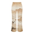 thumbnail image 4 of Endives Wide Leg Pants for Woman Landscape Painting Printed Elastic High Waist Pants Lightweight Casual Pant Spring Trendy Coffee, 4 of 7