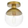 thumbnail image 3 of Eclipse 1 Light Brass Flush Mount With Clear Glass, 3 of 5