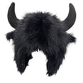 thumbnail image 2 of Joernso Winter Funny Hat Fake Cow Horn Decor Thunderbolt Thick Warm Faux Fur Ear Personality Unisex Windproof Fluffy Photo Prop Women Men Cap, 2 of 8