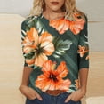 thumbnail image 2 of PuLe Long Sleeve Shirts for Women Womens 3/4 Length Sleeve Tops Casual Three Quarter Sleeve T-Shirts Round Neck Cute Tunic Tops Summer Blouses for Women 2024 ﻿, 2 of 5