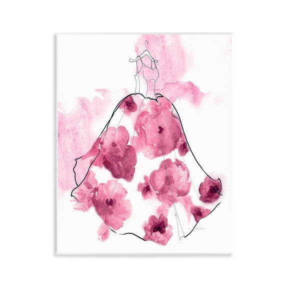 Stupell Industries Alluring Flower Dress Abstraction Fashion Painting Unframed Art Print Wall Art, 11 x 14
