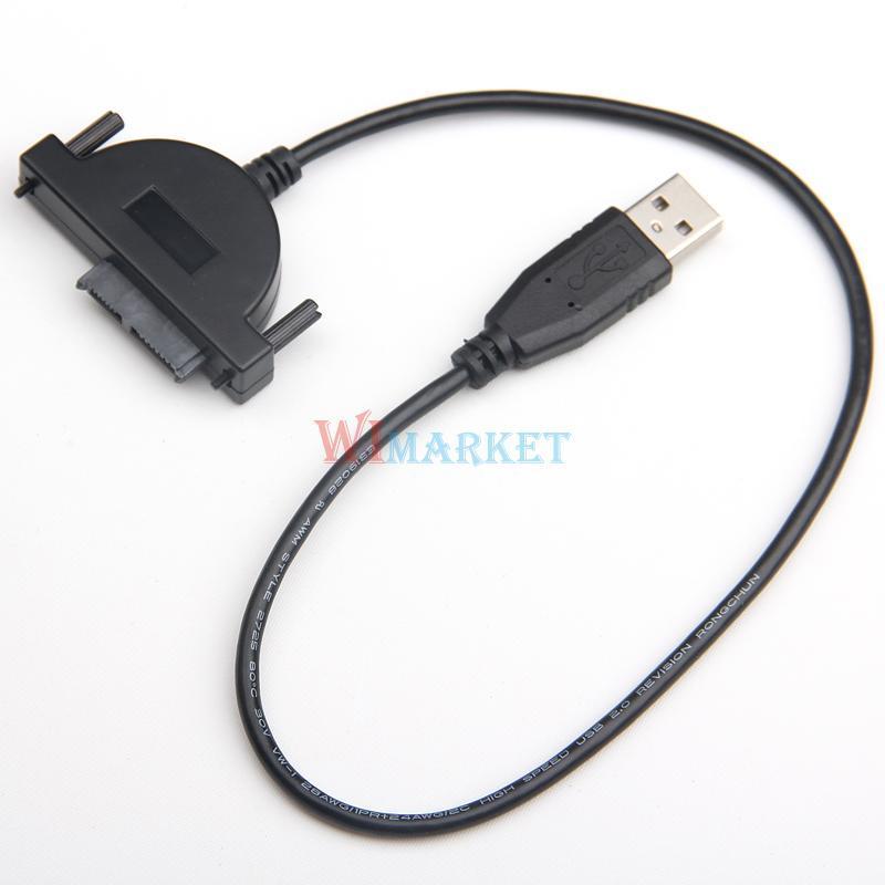USB 2.0 to SATA 7+6 13 Pin Slimline SATA CD DVD Rom Optical Drive Cable Adapter