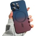 thumbnail image 1 of Funda magnética para iPhone 14 Pro [compatible con Magsafe], bonita funda de color degradado para mujeres y hombres, TPU suave a prueba de golpes con funda protectora para lente de cámara, 1 of 5