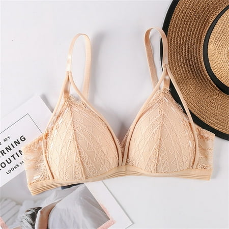

Floral Lace One-piece Bras for Women Sexy Lingerie Beauty Back Deep V Bralette Wire Free Thin Underwear Triangle Cup Push Up Bra Female Brassiere