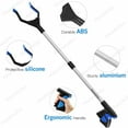 thumbnail image 2 of Housolution Reacher Grabber Tool,32" Foldable Grabbers for Elderly,Lightweight Trash Claw Grabber with Rotating Rubber,Grabber Reaching Tool,Blue, 2 of 9