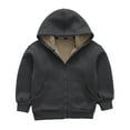 thumbnail image 5 of KYAIGUO Toddler Boys Zip up Sweatshirt with Hoodie Kids Girls Winter Fall Front Fleece Sweatsuit Coats for 3-14 Years Old, 5 of 8