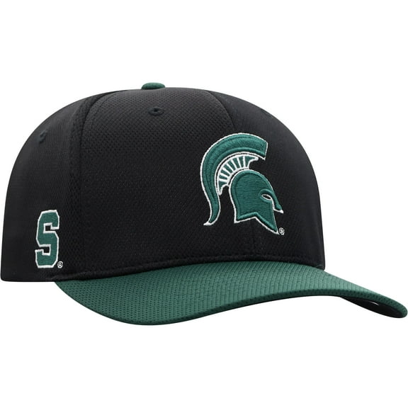 Men's Top of the World Black/Green Michigan State Spartans Two-Tone Reflex Hybrid Tech Flex Hat