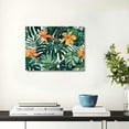 thumbnail image 5 of Chilfamy Orange Flowers Green Leaves Canvas Wall Decor For Home Living Room Bedroom Kitchen Dining Room Stairway Corridor Hotel Office Salon Condo Bar Mediation Wall Art 20x16in, 5 of 6