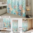 thumbnail image 6 of Shower Curtain Shell Starfish Bathroom Curtains with Hooks, Waterproof Fabric Ocean Coral Marine Life Green Bath Shower Curtains Set for Bathroom Bathtubs Decor 36x72 Inch, 6 of 9