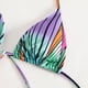 thumbnail image 5 of Traje de baño Bikini para mujer, hermoso estampado, cuello Halter, correas cruzadas, traje de baño sin espalda calado, Color de flores L, 5 of 8
