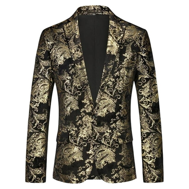 Gold for Mens Winter Fall Work Office Formal Date Night Gowns Evening Modest Lounge Concert Basic Jacket Blazers Outfits Mens 2025 Clothes M