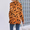 thumbnail image 5 of WTOBBY Women's Halloween Printed Cardigan Sweater Lightweight Open Front Long Sleeve Casual Loose Thin Cover Up With Pockets Fall Fashion Top,Yellow S, 5 of 5