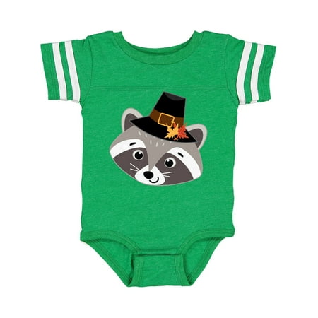 

Inktastic Thanksgiving Pilgrim Woodland Raccoon Gift Baby Boy or Baby Girl Bodysuit
