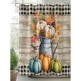 thumbnail image 2 of Fall Shower Curtain Pumpkin Shower Curtains for Bathroom Thanksgiving Decor, Waterproof Polyester Shower Curtain Set with Hooks, Stall Long 36" x 72" Leaves Bird Farmhouse Wood Grain, 2 of 6