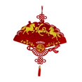 thumbnail image 4 of Decoración de Año Nuevo vietnamita, letrero colgante para la entrada con borla, reutilizable. Estilo F, 4 of 9