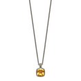 thumbnail image 6 of Auriga Fine Jewelry 925 Sterling Silver with 14K Accent Antiqued Checkerboard Cushion Citrine Necklace for Women 18", 6 of 6