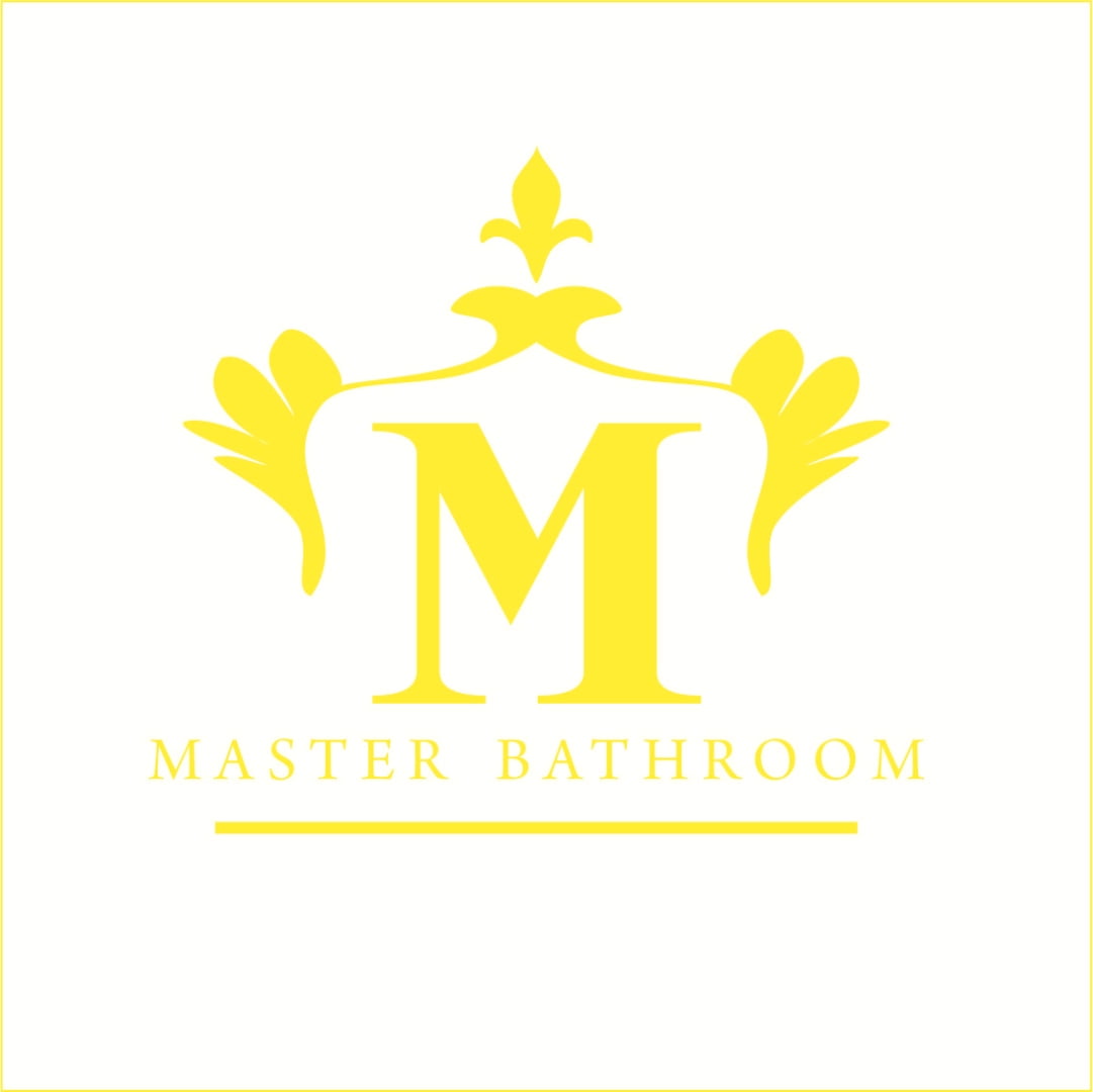 Master Bathroom Vinyl Decal Large Yellow
