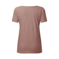 thumbnail image 4 of SHITINN Women Summer Casual Solid Color Shirt V Neck Short Sleeved T Shirt Top Hollowed Out Top Cute Short Sleeve Tops for Women Loose Fitting Tops for Women Womens Shirts, 4 of 6