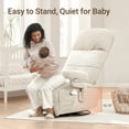 thumbnail image 4 of MAMAZING Nursery Chair Silent Rocking Ergonomic Removable Swivel Glider Recliner, Adjustable Armrests & Headrest, White, 4 of 11