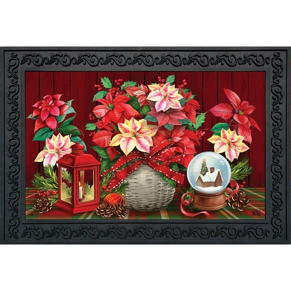 Briarwood Lane Christmas Poinsettia Doormat