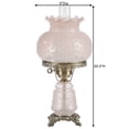 thumbnail image 3 of Mindy Hobnail Glass Table Lamp - Pink Shade - Handcrafted Globe - Blown by Hand - Hurricane Chimney Style - Victorian Lamps for Desk, Bedroom, Living Room - 20.5 Inches High, 3 of 5