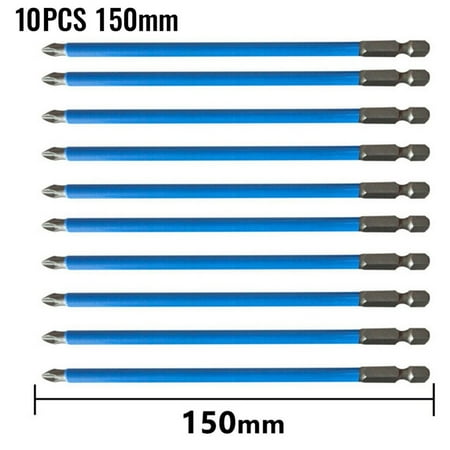

GLFILL 10Pcs 150mm 1/4 Hex Shank Fits Magnetic Ph2 Long Reach Electric Screwdriver Bits