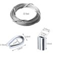 thumbnail image 2 of Amadget Cuerda De Alambre De Acero Inoxidable 316 Kit De Barandilla De Cable De Grado Marino Cuerda Para Aviones Y Colgar Cuadros Para Barandillas Cubiertas Barcos Hardware Marino (1/8"" X 33 Pies), 2 of 5