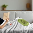 thumbnail image 3 of Valentine's Day Soft Flannel Fleece Throw Blanket, Cartoon Avocado Lovers Pop Culture Keep Calm Slogan, Cozy Plush for Indoor and Outdoor Use, 50" x 70", Grey Green Brown, by Ambesonne, 3 of 5