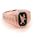 thumbnail image 1 of Mens Natural Black Onyx Ring 14K Eagle Ring For Him (Rose Gold Size 12), 1 of 1