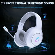 Ecomoment Gaming Headset for PC, PS5, Xbox Series X/S, Xbox One, Switch, MAC, Xbox Headset with Noise Canceling Microphone, Wired Over-Ear Gaming Headphones with LED Light&7.1 Surround Sound/