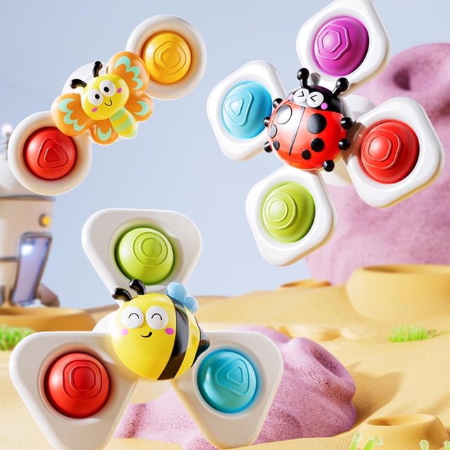 1 Packs Suction Cup Spinning Toys Set, Rotating Educational Sensory Fidget Toys , Stress Relief Desk Toys for Adults, Bath & Tabletop Focus Fidget Spinner for Office Classroom